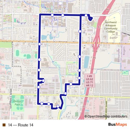 14 bus Line Map