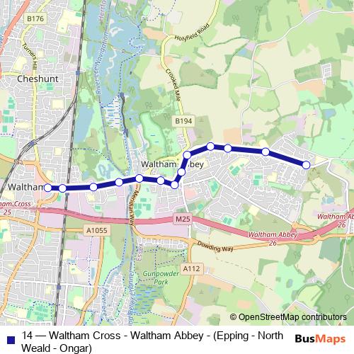 14 bus Line Map