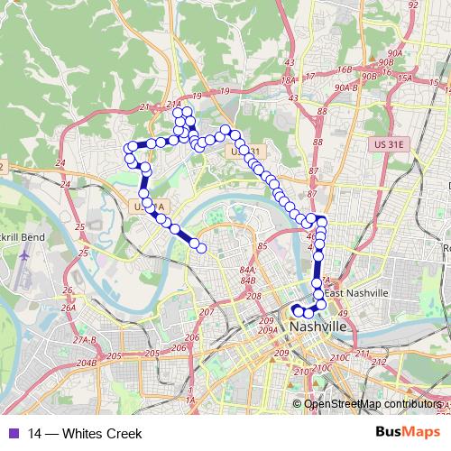 14 bus Line Map