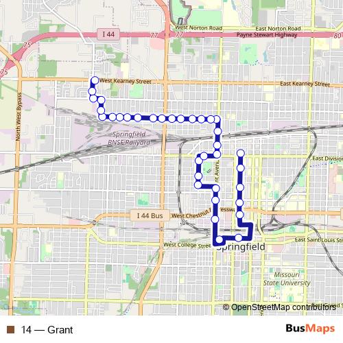 14 bus Line Map