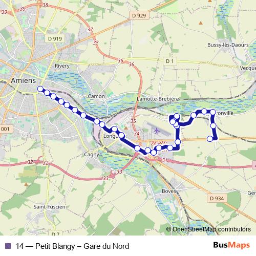 14 bus Line Map