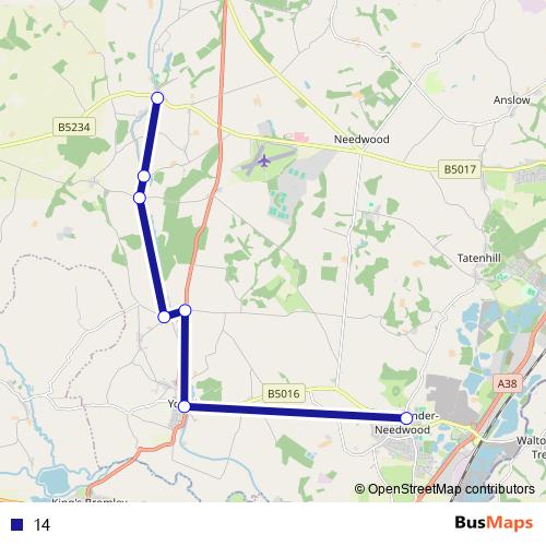 14 bus Line Map