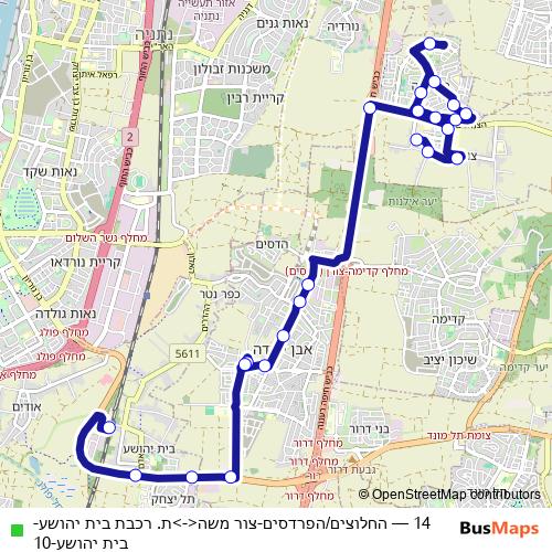 14 bus Line Map