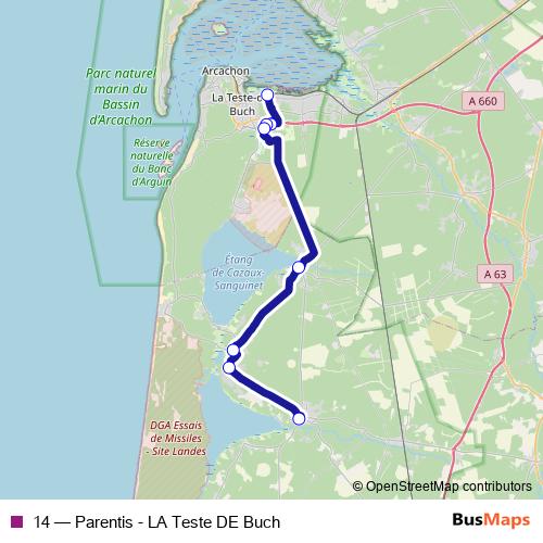 14 bus Line Map