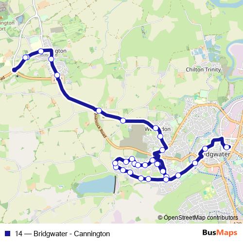 14 bus Line Map