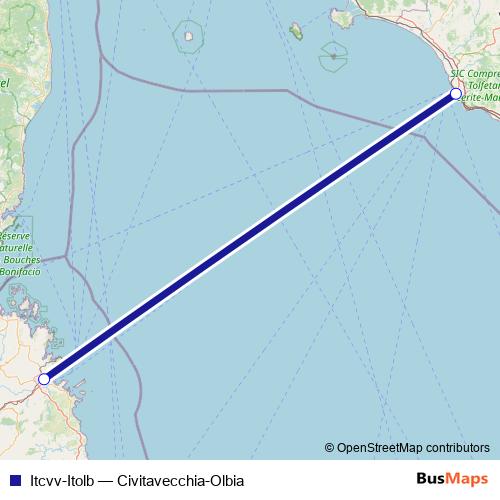 Itcvv-Itolb ferry Line Map