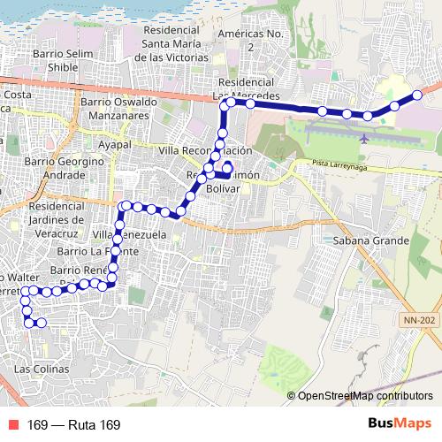 169 bus Line Map