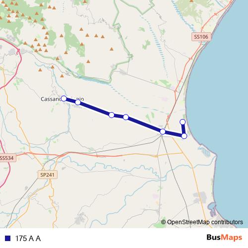 175 A A bus Line Map