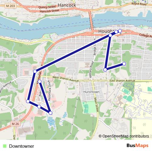 Downtowner bus Line Map
