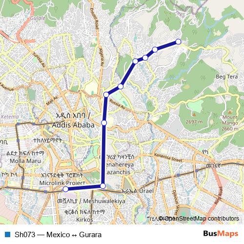 Sh073 bus Line Map
