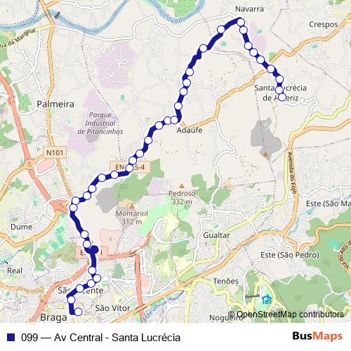 099 bus Line Map