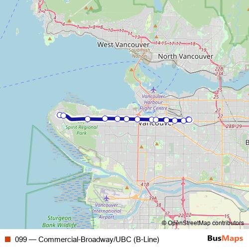 099 bus Line Map