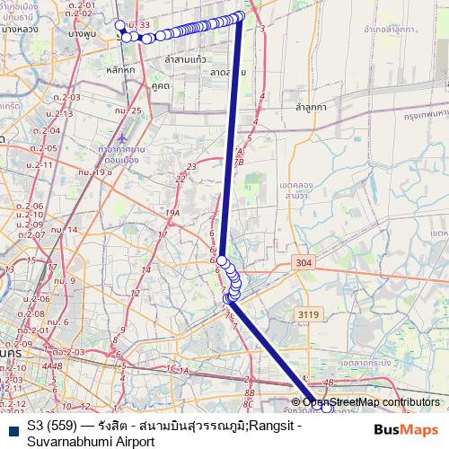 S3 (559) bus Line Map