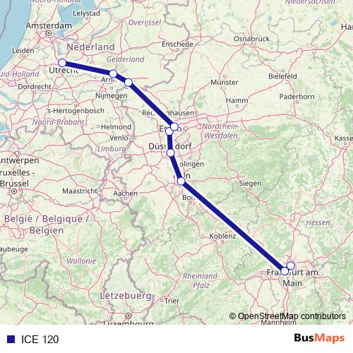 ICE 120 rail Line Map
