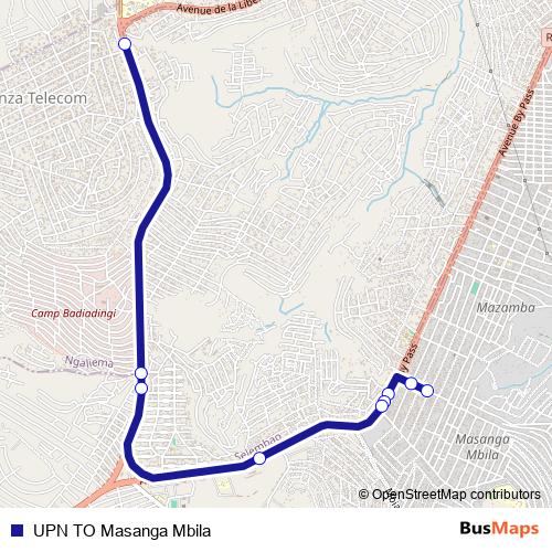 UPN TO Masanga Mbila bus Line Map
