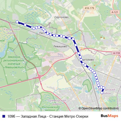 109б bus Line Map
