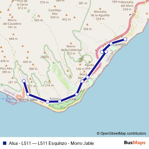 Alsa - L511 bus Line Map