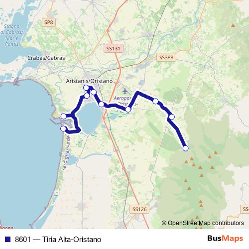 8601 bus Line Map