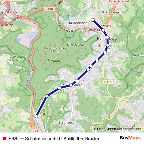 E920 bus Line Map