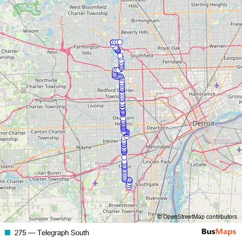 275 bus Line Map