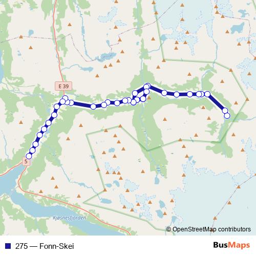 275 bus Line Map
