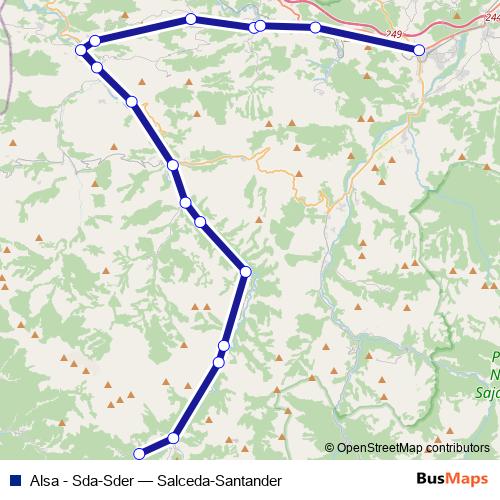 Alsa - Sda-Sder bus Line Map