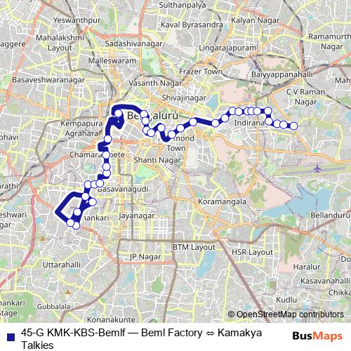 45-G KMK-KBS-Bemlf bus Line Map