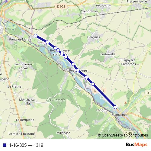 1-16-305 bus Line Map