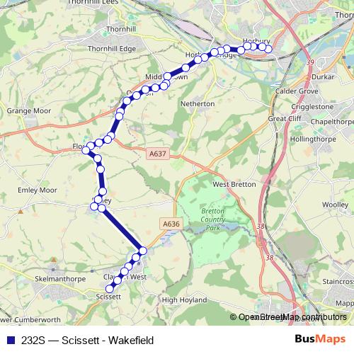 232S bus Line Map