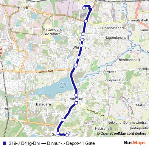 319-J D41g-Dnr bus Line Map