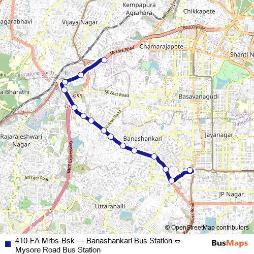 410-FA Mrbs-Bsk bus Line Map