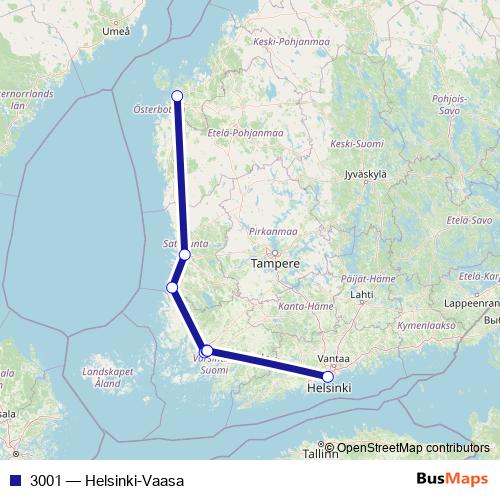 3001 bus Line Map