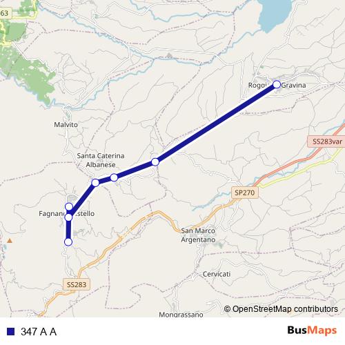 347 A A bus Line Map