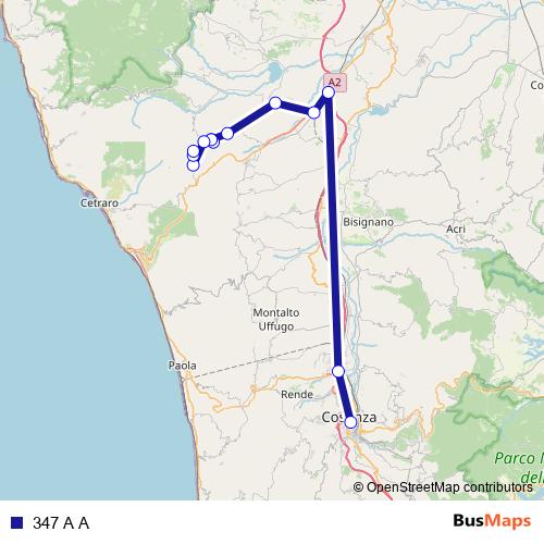 347 A A bus Line Map