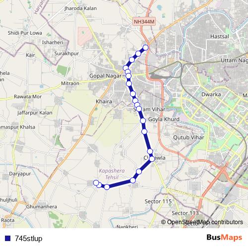745stlup bus Line Map