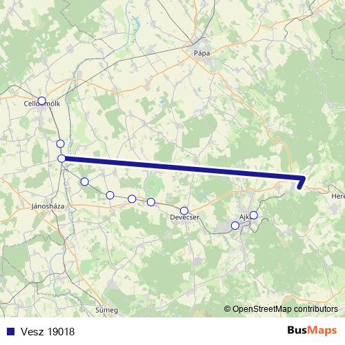 Vesz 19018 rail Line Map