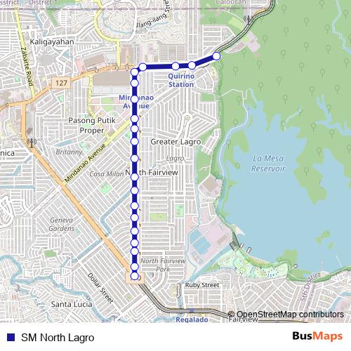 SM North Lagro bus Line Map
