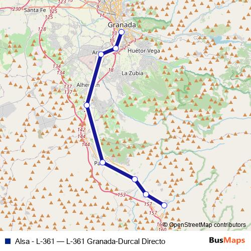 Alsa - L-361 bus Line Map