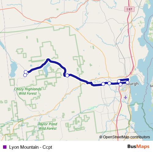 Lyon Mountain - Ccpt bus Line Map