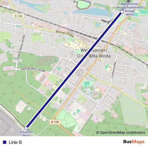 Linie B rail Line Map