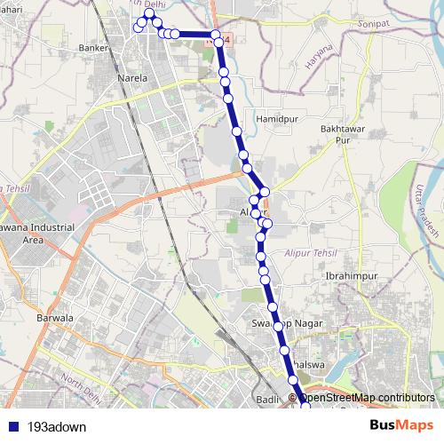 193adown bus Line Map