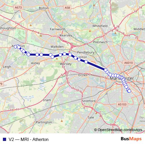 V2 bus Line Map