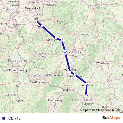 ICE 715 rail Line Map