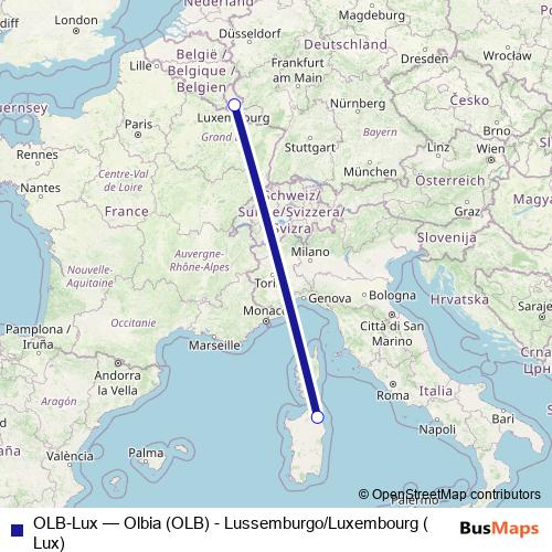 OLB-Lux air Line Map