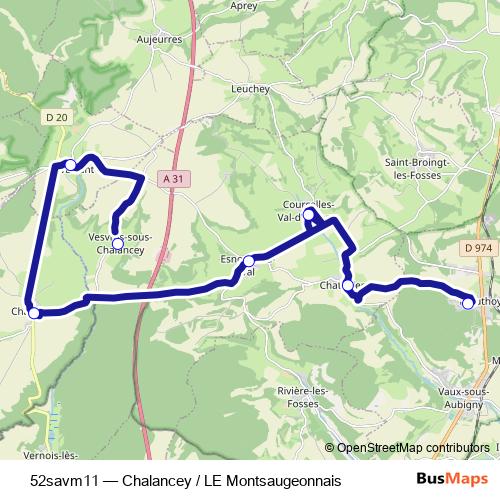 52savm11 bus Line Map