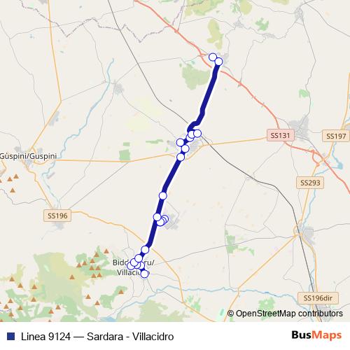 Linea 9124 bus Line Map
