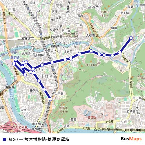 紅30 bus Line Map