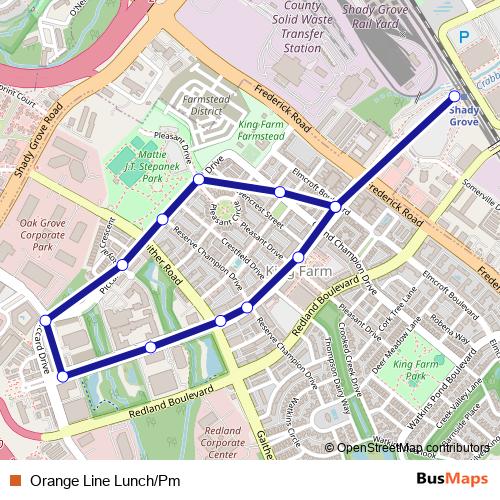 Orange Line Lunch/Pm bus Line Map