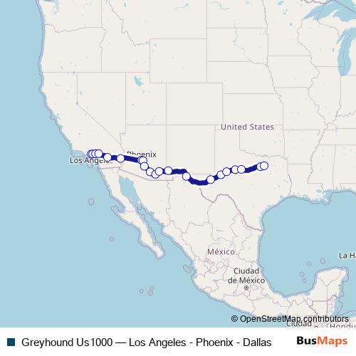 Greyhound Us1000 bus Line Map