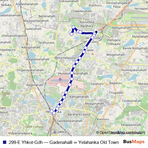 299-E Yhkot-Gdh bus Line Map